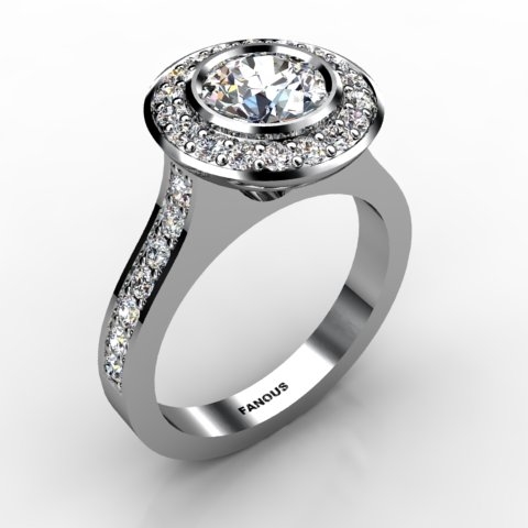 18k White Gold Engagement Ring 0.628ct - 0200900-18kw